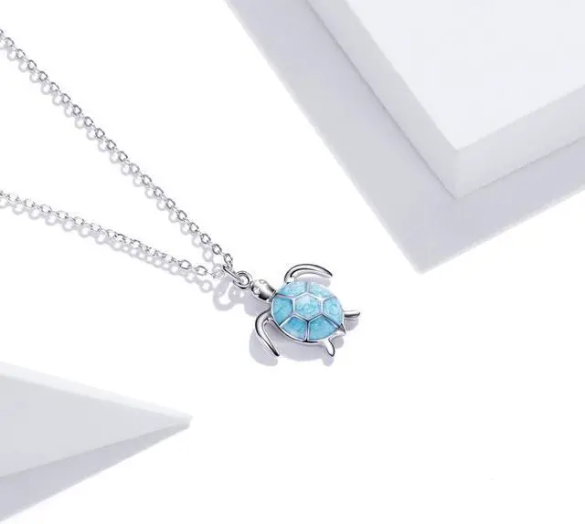 Alt view image 2 of 7 - S925 Sterling Silver Blue Turtle Women Nacklace Jewelry Turtle