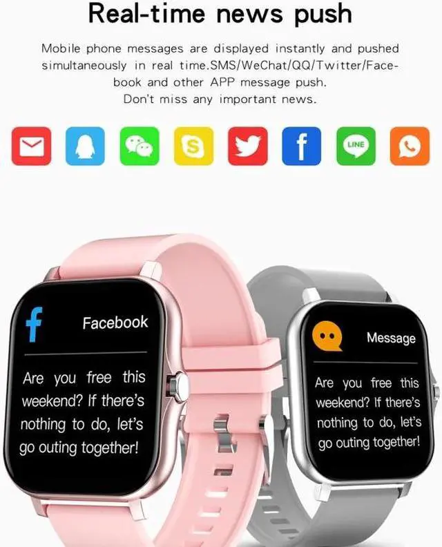 Alt view image 4 of 7 - GT20 1.69 inch TFT Screen IP67 Waterproof Smart Watch, Support Music Control / Bluetooth Call / Heart Rate Monitoring / Blood Pressure Monitoring, Style:Silicone Strap (Gold)