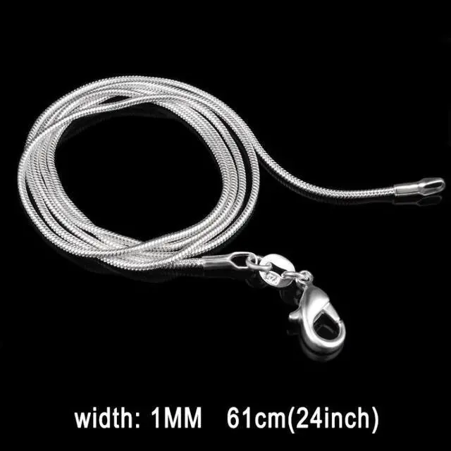 Alt view image 2 of 4 - 1MM Personality Fashion Silver Plated Snake Bone Chain(Silver length:24 inch)
