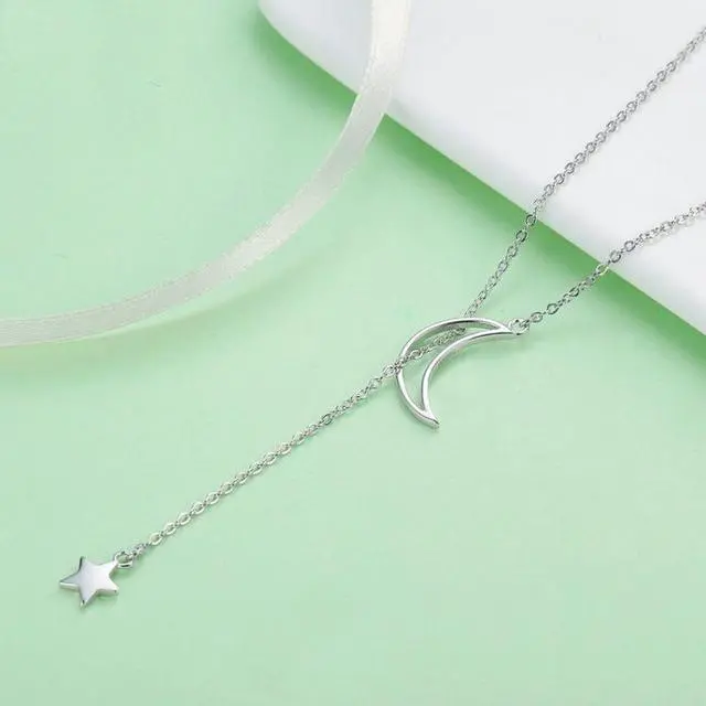 Alt view image 3 of 6 - Stars Moon S925 Sterling Silver Necklace SCN108