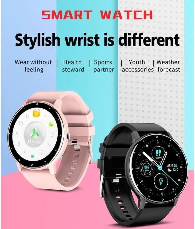 Alt view image 3 of 7 - ZL02 1.28 inch Touch Screen IP67 Waterproof Smart Watch, Support Blood Pressure Monitoring / Sleep Monitoring / Heart Rate Monitoring (Black)