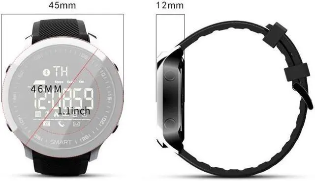 Alt view image 2 of 7 - Lokmat MK18 1.1 inch Circle Screen IP68 Waterproof Smart Watch, Support Information Reminder / Remote Camera / Walking Motion Monitor (Silver)