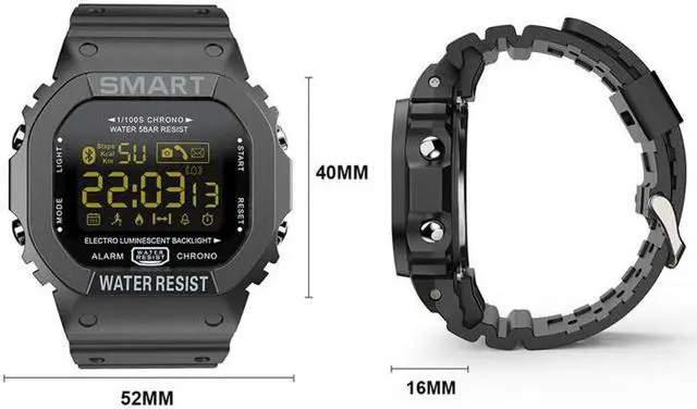 Alt view image 2 of 7 - Lokmat MK22 1.21 inch FSTN LCD Screen 50m Waterproof Smart Watch, Support Information Reminder / Remote Camera / Sport Record (Orange)