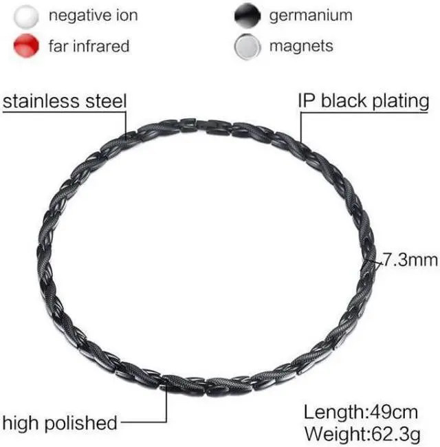 Alt view image 2 of 4 - CNC-004 Thick Necklace Magnet Men Necklace Jewelry CNC-004(Black) (Black)