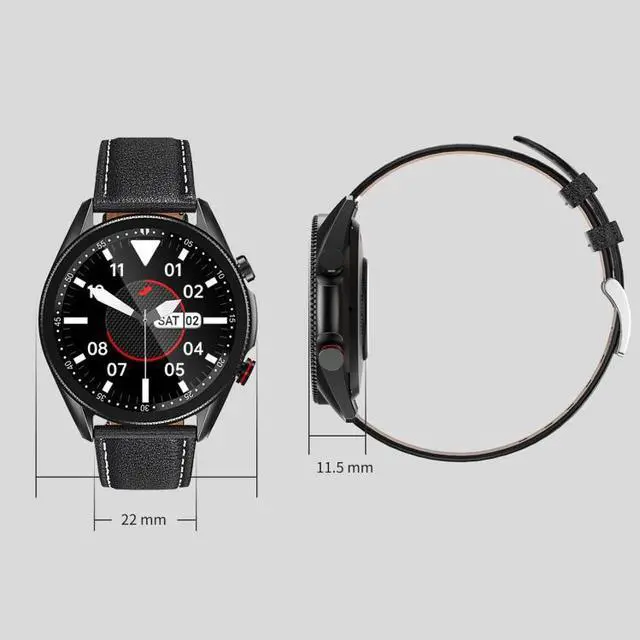 Alt view image 2 of 7 - M98 1.28 inch IPS Color Screen IP67 Waterproof Smart Watch, Support Sleep Monitor / Heart Rate Monitor / Bluetooth Call, Style:Leather Strap Leather Strap(Black) (Black)