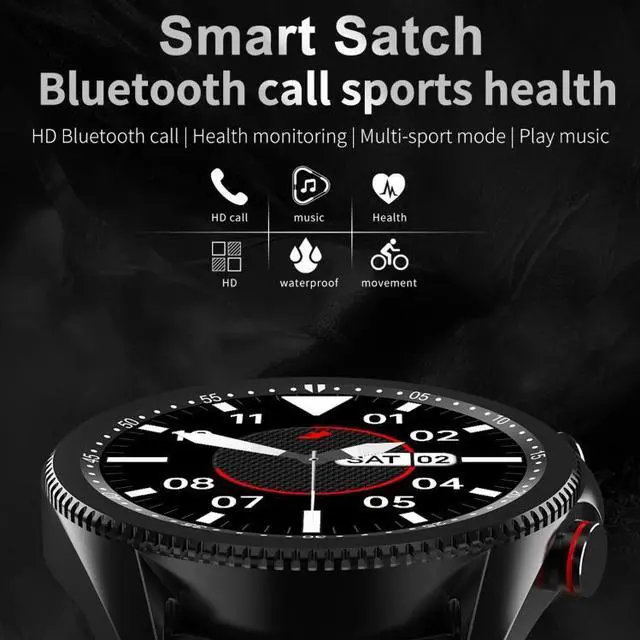 Alt view image 3 of 7 - M98 1.28 inch IPS Color Screen IP67 Waterproof Smart Watch, Support Sleep Monitor / Heart Rate Monitor / Bluetooth Call, Style:Leather Strap Leather Strap(Black) (Black)