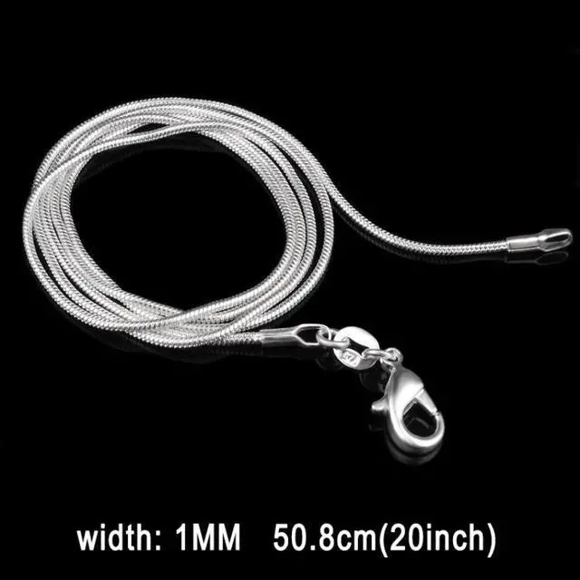 Alt view image 2 of 4 - 1MM Personality Fashion Silver Plated Snake Bone Chain(Silver length:20 inch)
