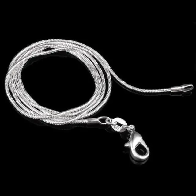 Alt view image 2 of 6 - Silver-plated Snake Bone Chain Necklace Female Thin Necklace 1mm 28 inch