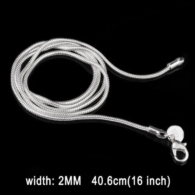 Alt view image 2 of 4 - 2MM Personality Fashion Silver Plated Snake Bone Chain(Silver length:16 inch)