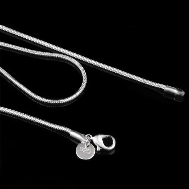 Alt view image 3 of 4 - 2MM Personality Fashion Silver Plated Snake Bone Chain(Silver length:16 inch)