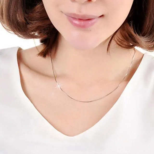 Alt view image 4 of 4 - 2MM Personality Fashion Silver Plated Snake Bone Chain(Silver length:16 inch)