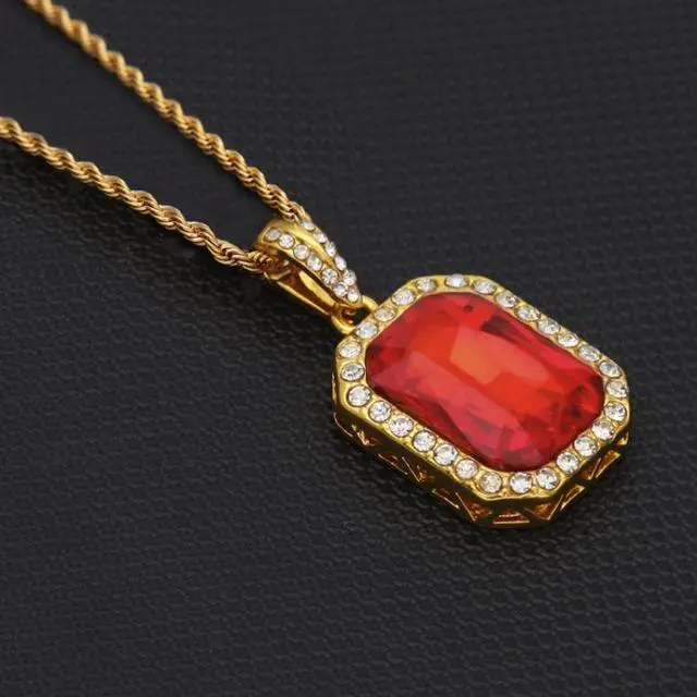 Alt view image 2 of 5 - Hip Hop Mini Rhinestone Colorful Pendant Twist Necklace for Men (Style 4)