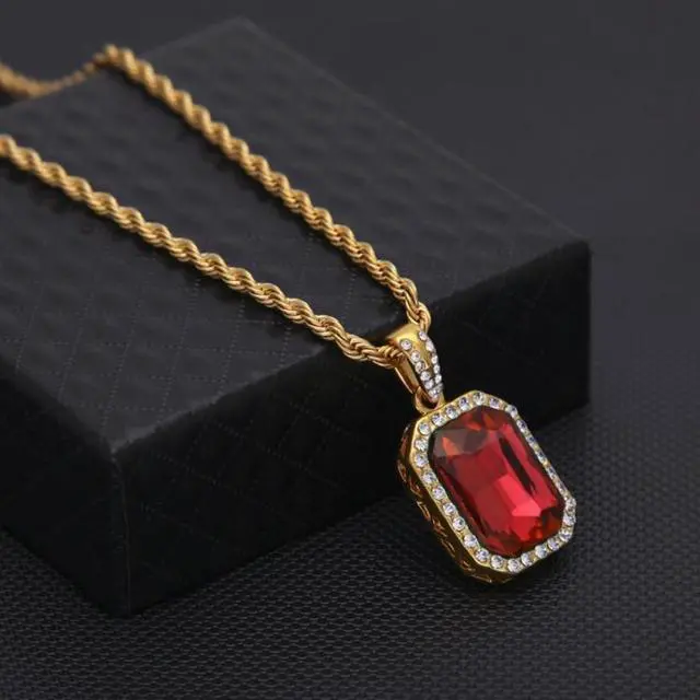 Alt view image 3 of 5 - Hip Hop Mini Rhinestone Colorful Pendant Twist Necklace for Men (Style 4)