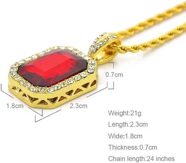 Alt view image 5 of 5 - Hip Hop Mini Rhinestone Colorful Pendant Twist Necklace for Men (Style 4)