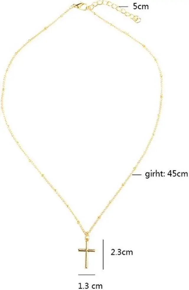 Alt view image 2 of 7 - Women Fashion Bright Electroplating Cross Jewelry Necklace Gold (Gold)