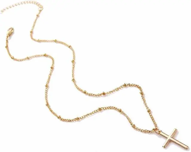 Alt view image 3 of 7 - Women Fashion Bright Electroplating Cross Jewelry Necklace Gold (Gold)
