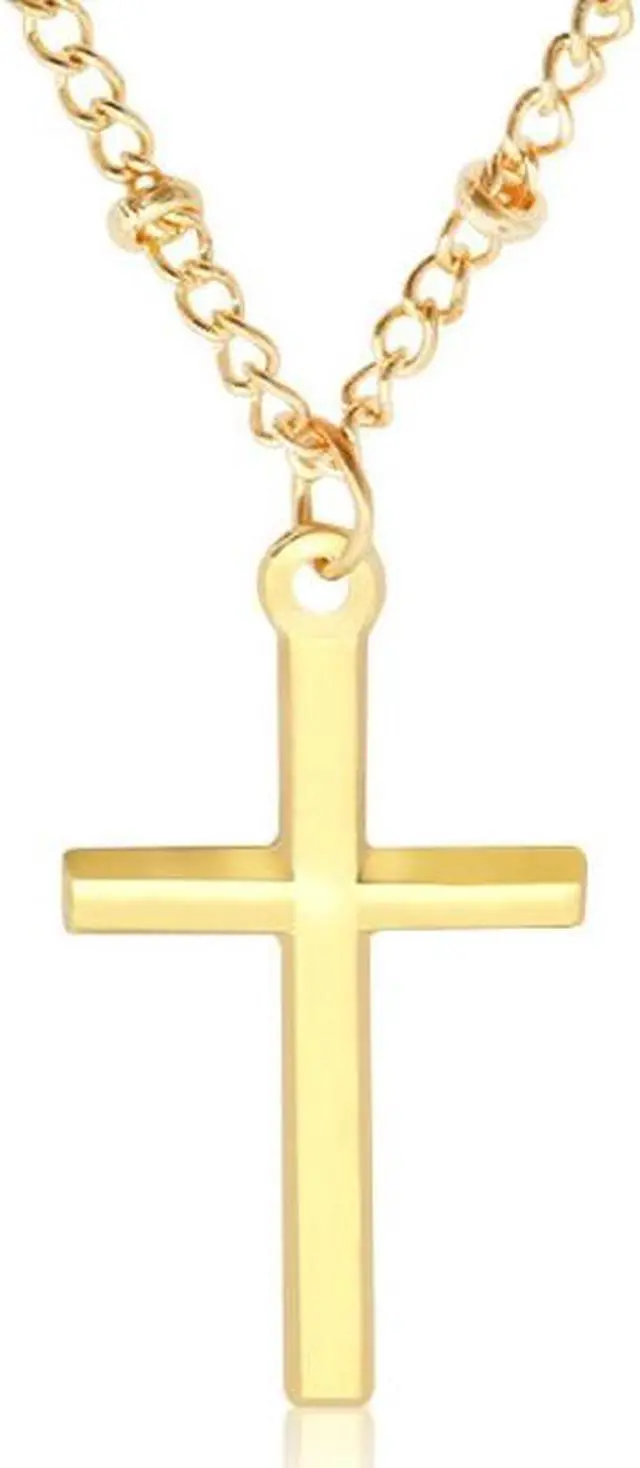 Alt view image 4 of 7 - Women Fashion Bright Electroplating Cross Jewelry Necklace Gold (Gold)
