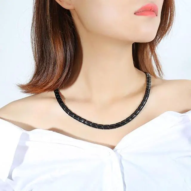 Main image of CNC-007 Magnetic Titanium Steel Necklace Jewelry CNC-007(Black) (Black)