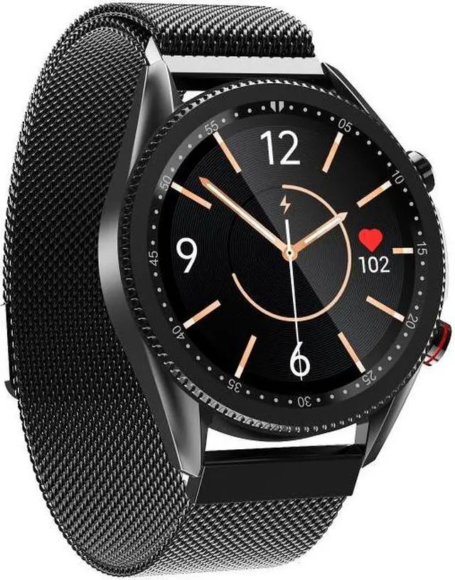 Main image of M98 1.28 inch IPS Color Screen IP67 Waterproof Smart Watch, Support Sleep Monitor / Heart Rate Monitor / Bluetooth Call, Style:Steel Strap (Black)