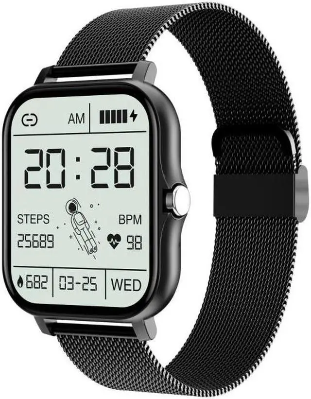 Main image of GT20 1.69 inch TFT Screen IP67 Waterproof Smart Watch, Support Music Control / Bluetooth Call / Heart Rate Monitoring / Blood Pressure Monitoring, Style:Steel Strap Steel Strap (Black)