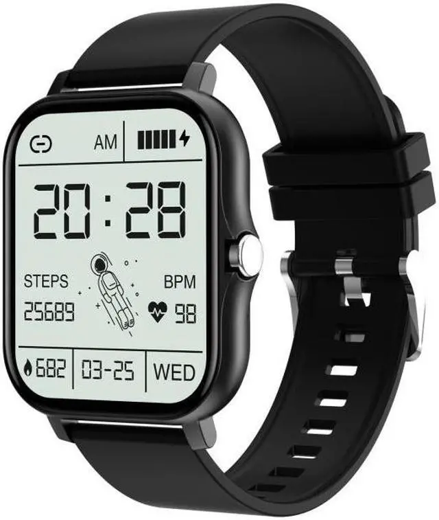 Main image of GT20 1.69 inch TFT Screen IP67 Waterproof Smart Watch, Support Music Control / Bluetooth Call / Heart Rate Monitoring / Blood Pressure Monitoring, Style:Silicone Strap (Black)