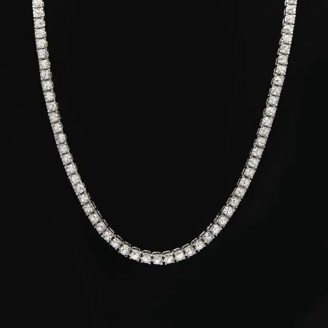 Main image of Mens Hip Hop Punk 1 Row Crystal Inlaid Alloy Necklace Chain, Size: 20 inch (Style 1)