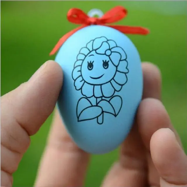 Alt view image 4 of 6 - 4 PCS Handmade Cartoon Painted Easter Eggs Children''s Educational Toys, Random Pattern and Color, Size:4 PCS Painted Easter Eggs