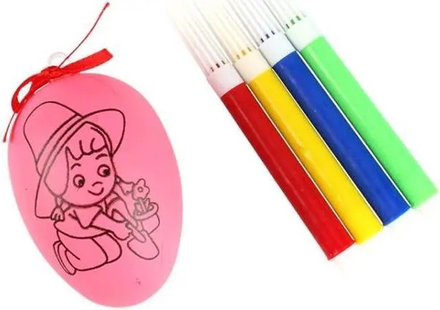 Alt view image 6 of 6 - 4 PCS Handmade Cartoon Painted Easter Eggs Children''s Educational Toys, Random Pattern and Color, Size:4 PCS Painted Easter Eggs