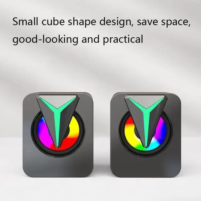 Alt view image 3 of 5 - FT-25-1 RGB Colorful Lighting Desktop Computer Speaker (Black)
