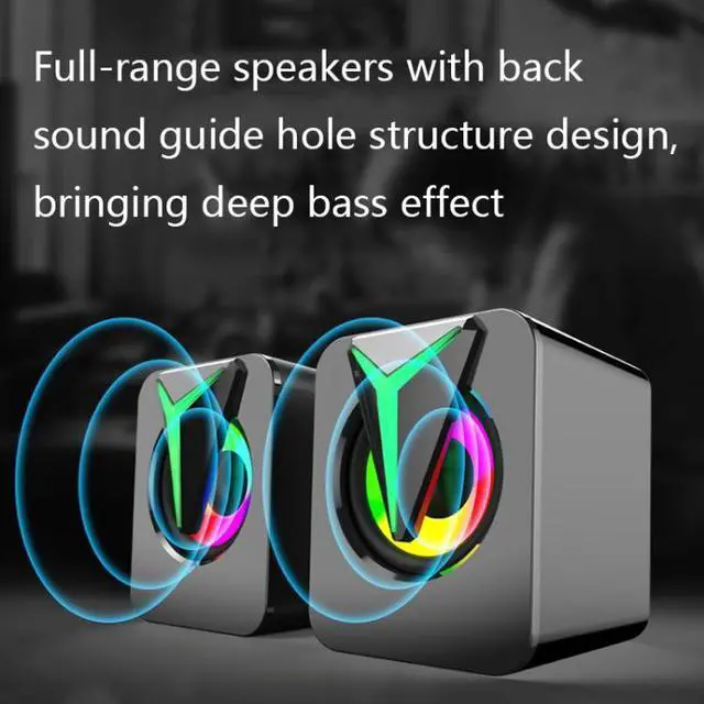 Alt view image 4 of 5 - FT-25-1 RGB Colorful Lighting Desktop Computer Speaker (Black)