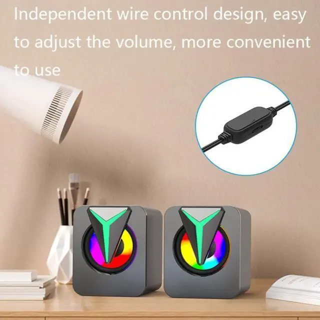 Alt view image 5 of 5 - FT-25-1 RGB Colorful Lighting Desktop Computer Speaker (Black)