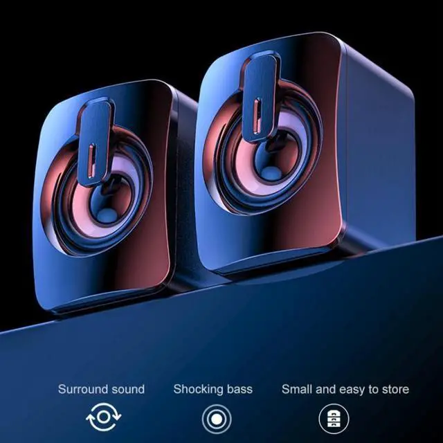 Alt view image 2 of 7 - A1 USB Mini High Volume Wired Speaker, Bluetooth Version (Black)