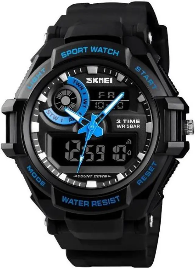 Main image of SKMEI 1357 Mens Multifunctional Sports Digital Watch Student Waterproof Watch (Blue)