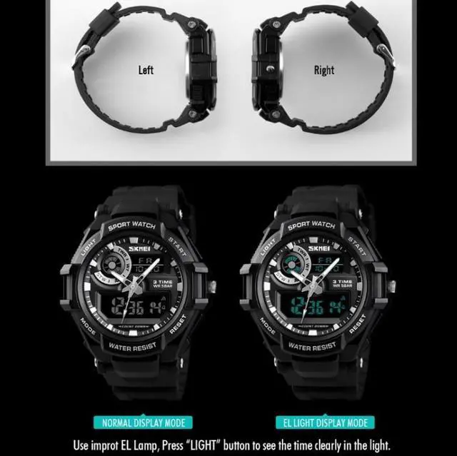 Alt view image 2 of 7 - SKMEI 1357 Mens Multifunctional Sports Digital Watch Student Waterproof Watch (Blue)