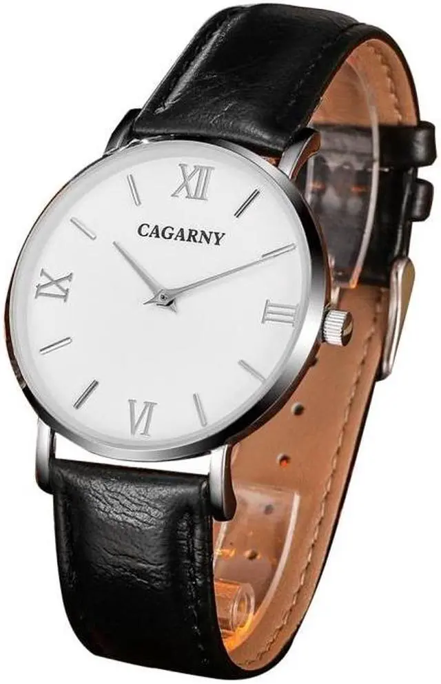 Main image of CAGARNY 6812 Concise Style Ultra Thin Quartz Wrist Watch with Leather Band for Women (Style 1)