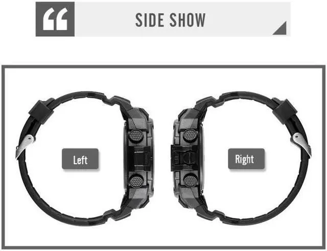 Alt view image 3 of 7 - SKMEI 1759 Dual Time Digital Display Waterproof PU Leather Strap Luminous Electronic Watch (Red)