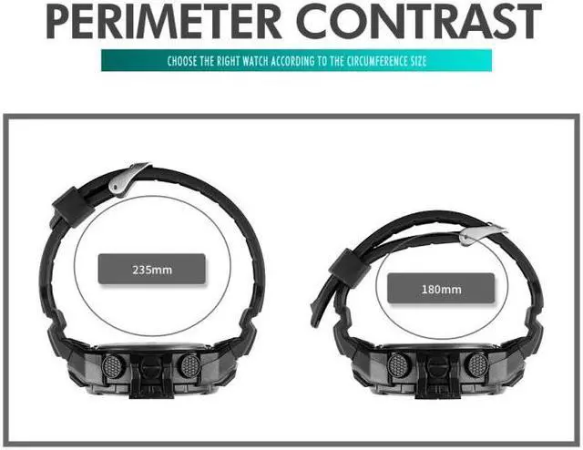 Alt view image 4 of 7 - SKMEI 1759 Dual Time Digital Display Waterproof PU Leather Strap Luminous Electronic Watch (Red)