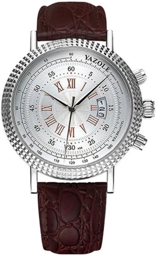 Main image of 406 YAZOLE Men Fashion Business Leather Band Quartz Wrist Watch (Style 2)