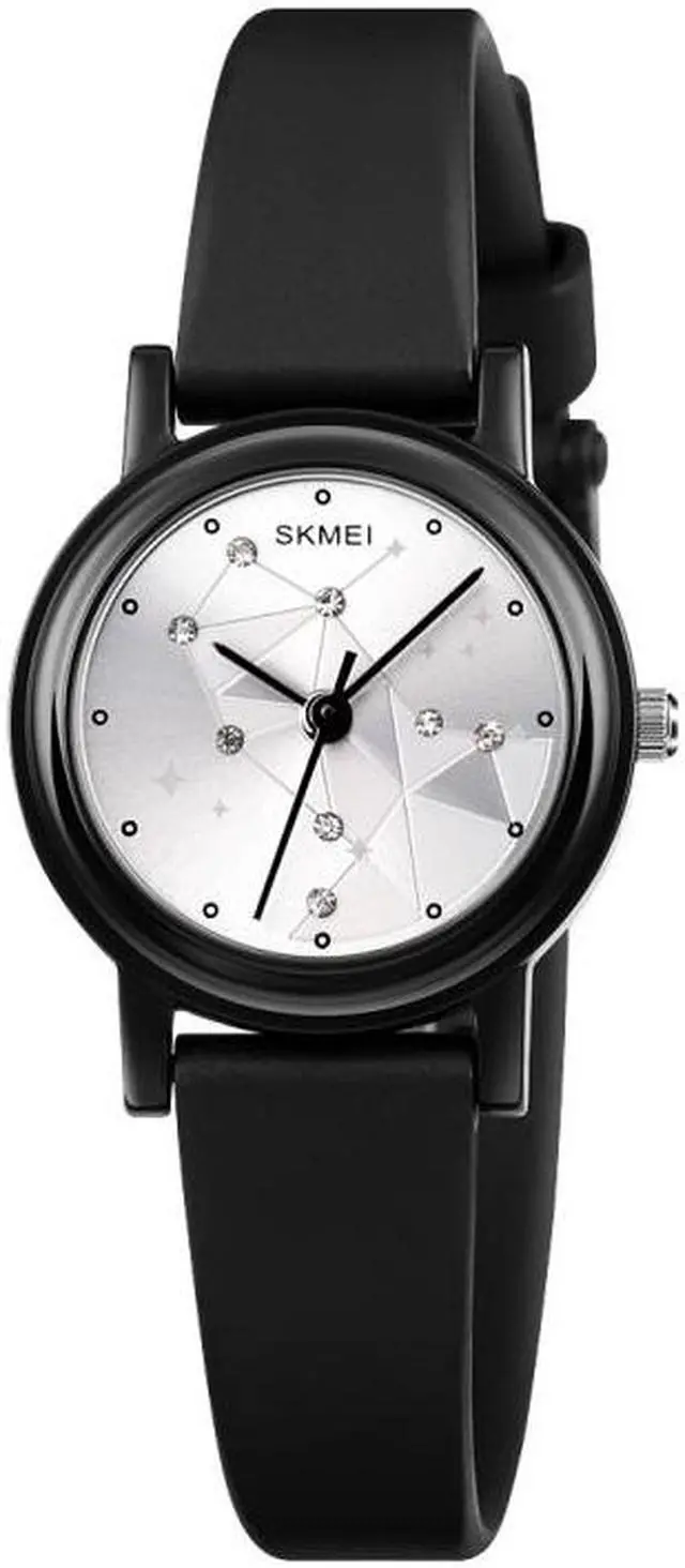 Main image of SKMEI 1659 Thin PU Leather Strap Small Dial Quartz Watch for Ladies (Black Shell Constellation Type)