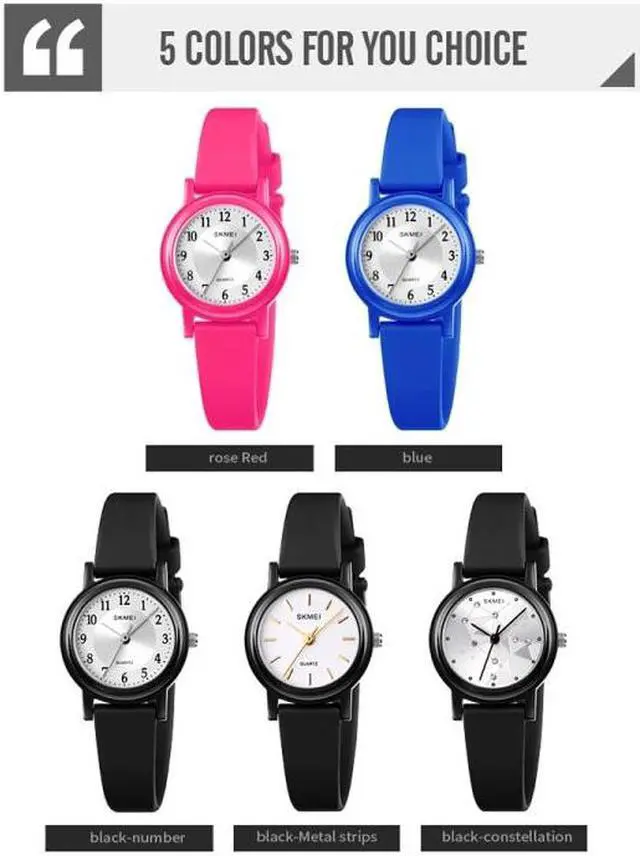 Alt view image 2 of 7 - SKMEI 1659 Thin PU Leather Strap Small Dial Quartz Watch for Ladies (Black Shell Constellation Type)