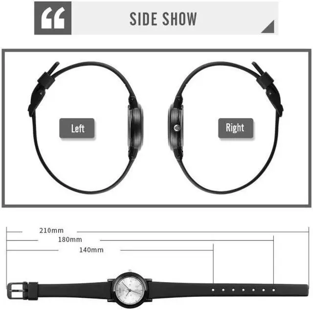 Alt view image 3 of 7 - SKMEI 1659 Thin PU Leather Strap Small Dial Quartz Watch for Ladies (Black Shell Constellation Type)