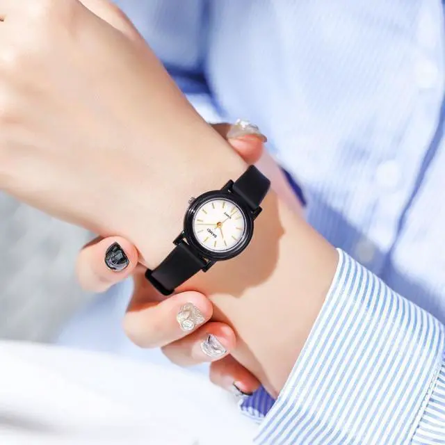 Alt view image 6 of 7 - SKMEI 1659 Thin PU Leather Strap Small Dial Quartz Watch for Ladies (Black Shell Constellation Type)