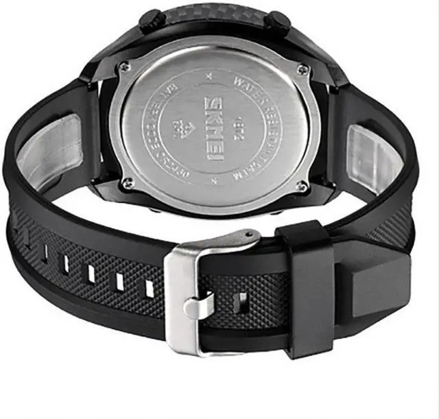 Alt view image 3 of 7 - SKMEI 1872 Stainless Steel Buckle PU Strap Waterproof Electronic Watch, Dial:White (Carbon Brazing)