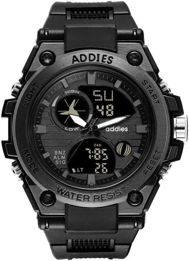 Alt view image 2 of 7 - addies MY-1818 Luminous Three-window LED Outdoor Sports Multi-function Electronic Watch for Men, Support Calendar / Alarm Clock / Timer (White)