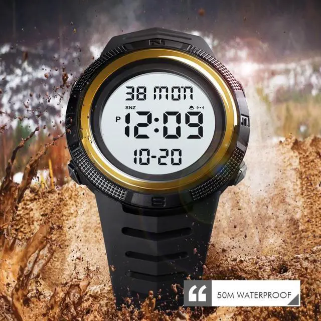Alt view image 6 of 7 - SKMEI 1632 Dual Time Display Luminous Electronic Watch, Support Alarm Clock (Golden White)