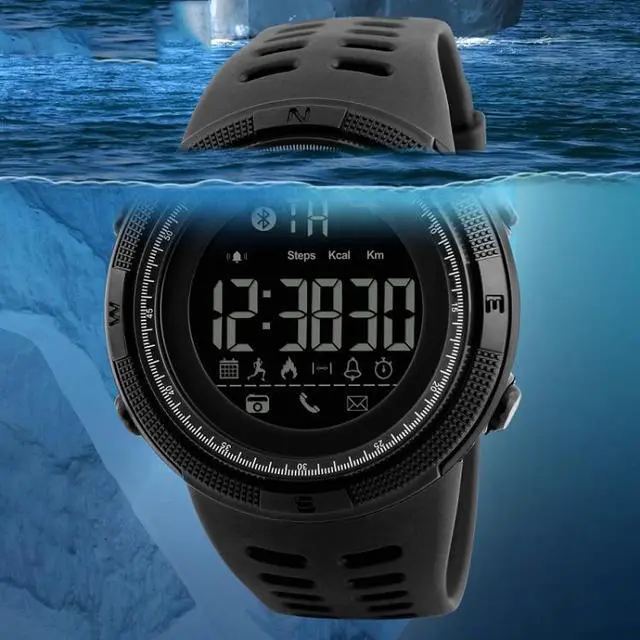 Alt view image 7 of 7 - SKMEI 1250 Men Outdoor Waterproof Sports Digital Watch Multi-Function Watch (Gold/Red)