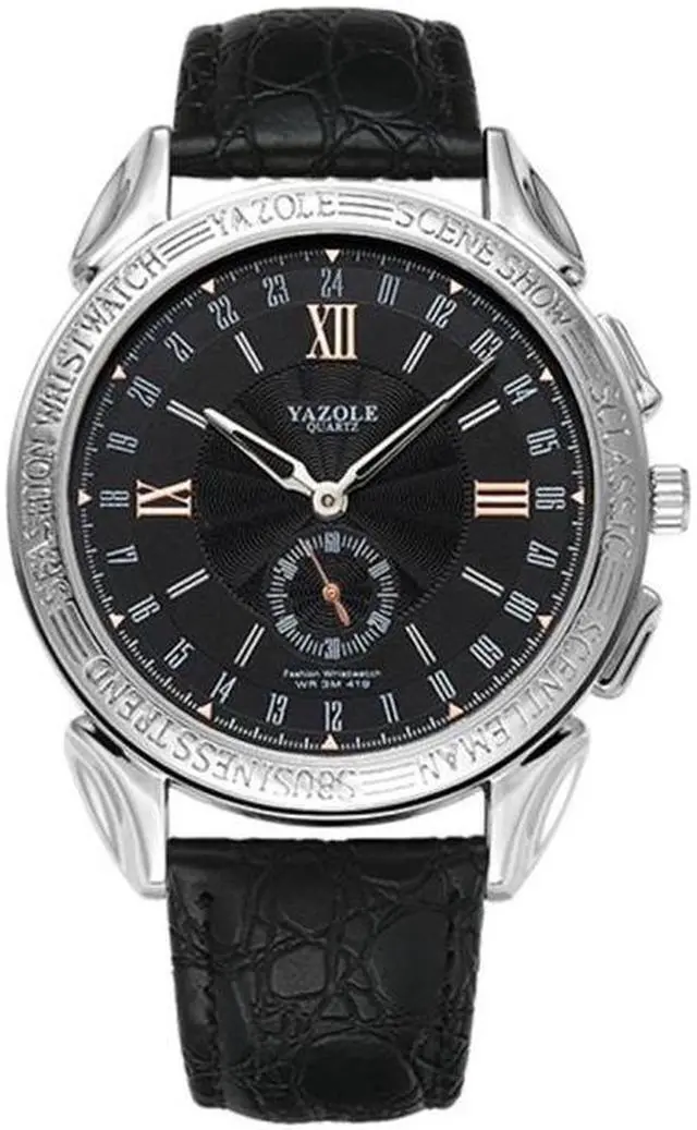 Alt view image 2 of 7 - 419 YAZOLE Men Fashion Business Leather Band Quartz Wrist Watch (Style 1)