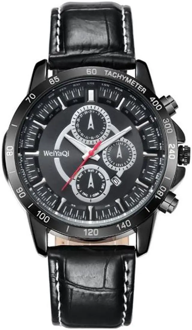 Alt view image 2 of 7 - WeiYaQi 89031 Fashion Quartz Movement Wrist Watch with Leather Band