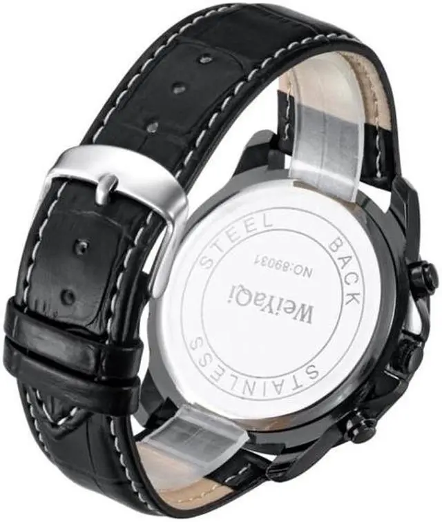 Alt view image 3 of 7 - WeiYaQi 89031 Fashion Quartz Movement Wrist Watch with Leather Band