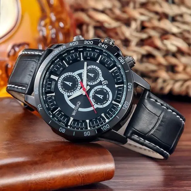 Alt view image 5 of 7 - WeiYaQi 89031 Fashion Quartz Movement Wrist Watch with Leather Band